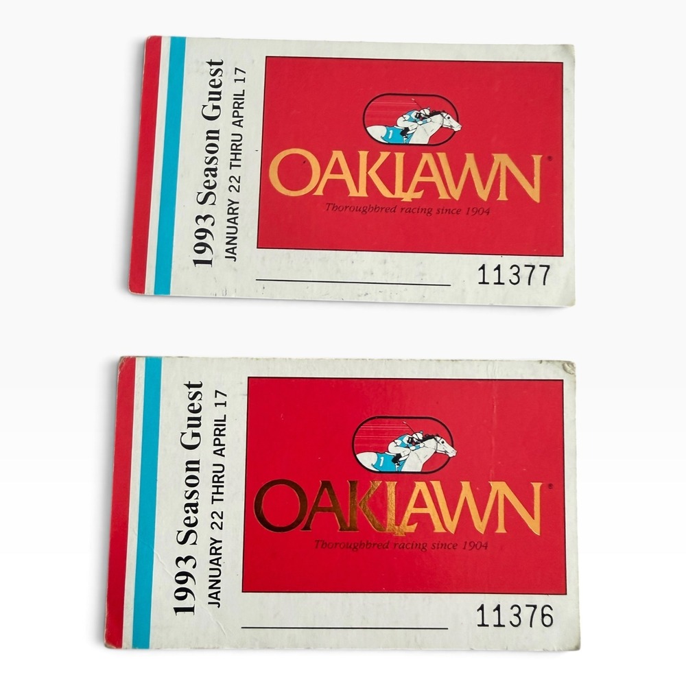 Vintage 1993 Oaklawn Racing Season Guest Passes Governor Jim Guy Tucker Arkansas